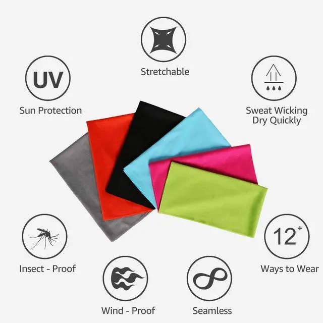 Alt view image 2 of 6 - Headband Bandanas Neck Gaiter Face Mask Reusable Multifunctional Women Men Elastic Cloth Cover Scarf Cool Sports Balaclava
