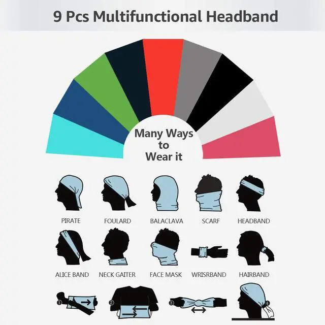 Alt view image 4 of 6 - Headband Bandanas Neck Gaiter Face Mask Reusable Multifunctional Women Men Elastic Cloth Cover Scarf Cool Sports Balaclava