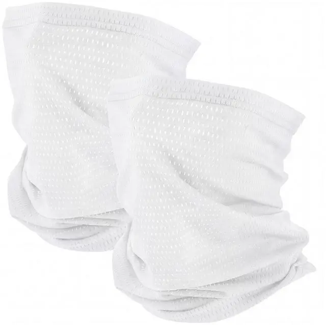 Main image of 2 Pack 2/4 Pack Cooling Neck Gaiter Summer Breathable Balaclava Face Mask with Mesh Holes UV Protection Sun Scarf Men Women (White)