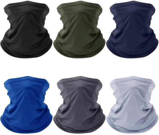 Main image of 6 Pack Neck Gaiter for Men Women Gator Summer UV Dust Mask Cooling Neck Gaiters Face Cover for Sun Protection Scarf Bandana