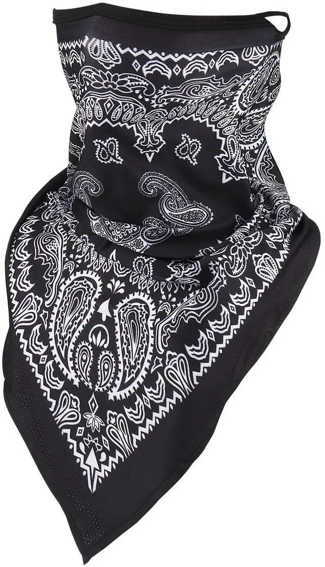 Main image of Bandana Neck Gaiter with Ear Loops Balaclava Face Scarf Mask Quick-Dry Half Masks for Women Men - Dustproof & UV Sun Protection & Breathable- Paisley Style