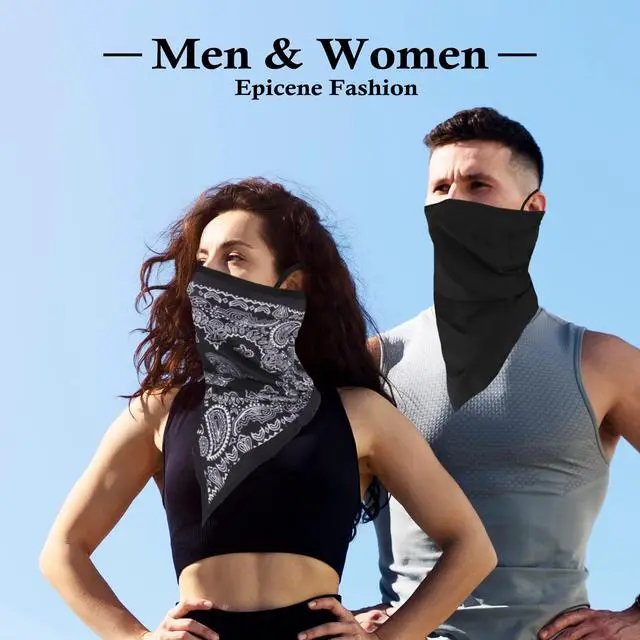 Alt view image 5 of 7 - Bandana Neck Gaiter with Ear Loops Balaclava Face Scarf Mask Quick-Dry Half Masks for Women Men - Dustproof & UV Sun Protection & Breathable- Paisley Style