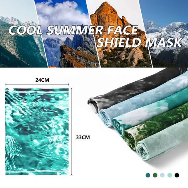 Alt view image 6 of 6 - UV Neck Gaiter Mask, UPF 50 Bandana Balaclava Face Mask Breathable Cooling Sun Summer for Fishing Running 2 Packed