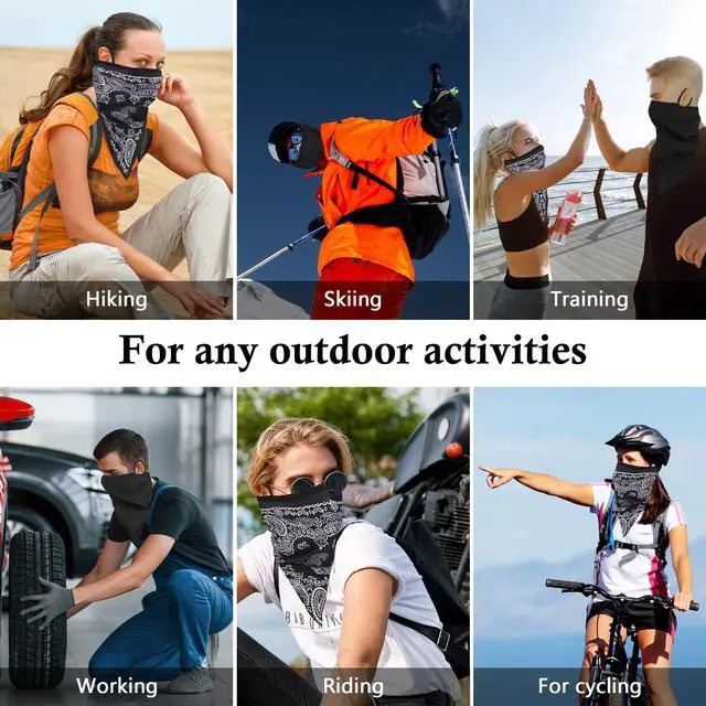 Alt view image 7 of 7 - Bandana Neck Gaiter with Ear Loops Balaclava Face Scarf Mask Quick-Dry Half Masks for Women Men - Dustproof & UV Sun Protection & Breathable- Paisley Style
