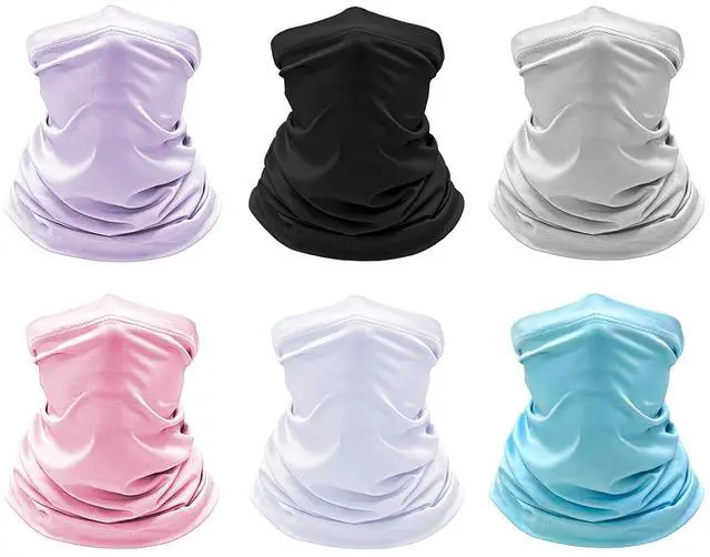 Main image of 6 Pack Cooling Neck Gaiter Face Cover Mask Summer Breathable Dust UV Bandana Scarf for Men Women Fishing Running Cycling(6PCS Multicolor Light)
