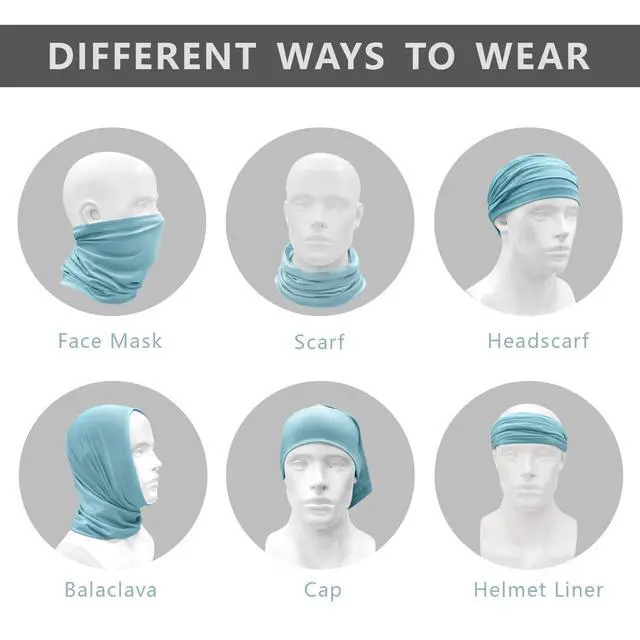 Alt view image 5 of 6 - 6 Pack Cooling Neck Gaiter Face Cover Mask Summer Breathable Dust UV Bandana Scarf for Men Women Fishing Running Cycling(6PCS Multicolor Light)