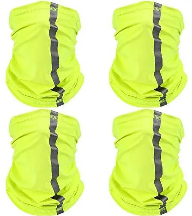 Main image of 4 Pcs Neck Gaiter Face Mask for Men Reflective Face Cover Scarf Summer UV Sun Protection Balaclava Bandana for Work(Yellow)
