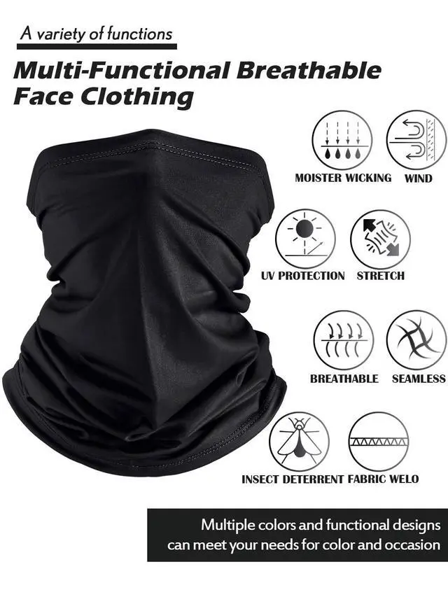 Alt view image 2 of 7 - Summer Neck Gaiter Mask Windproof Scarf UV Protection Balaclava Bandanas Breathable Outdoor for Men Women