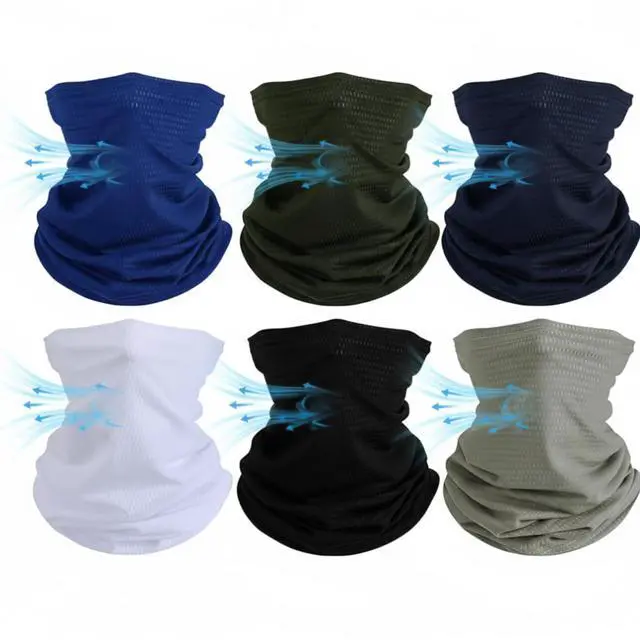 Main image of 6 Pack Neck Gaiter Bandana Face Mask Summer UV Protection Cooling Breathable Face Mask Neck Scarf Balaclava for Men Women(Classic Colors)