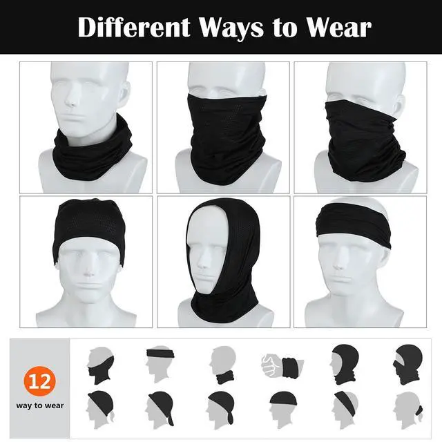 Alt view image 5 of 7 - 6 Pack Neck Gaiter Bandana Face Mask Summer UV Protection Cooling Breathable Face Mask Neck Scarf Balaclava for Men Women(Classic Colors)
