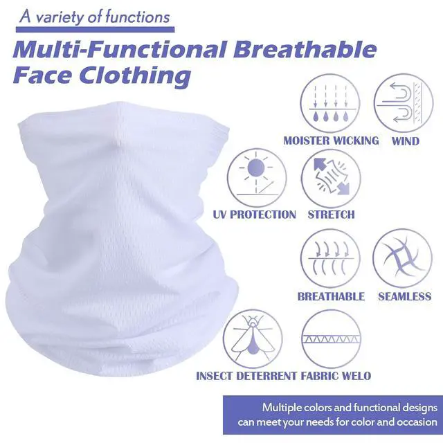 Alt view image 4 of 7 - 6 Pack Neck Gaiter Bandana Face Mask Summer UV Protection Cooling Breathable Face Mask Neck Scarf Balaclava for Men Women(Classic Colors)