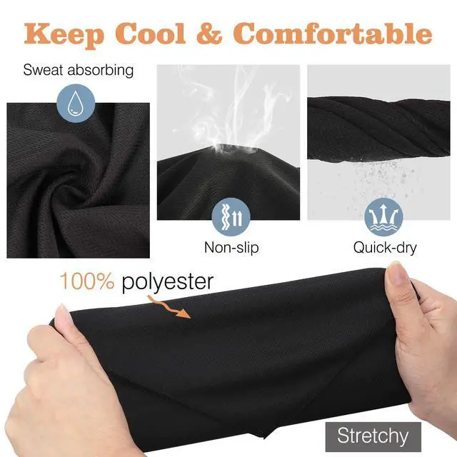 Alt view image 3 of 7 - Scarf Mask Bandana with Ear Loops 3 Pack, Neck Gaiter Balaclava UV Sun Protection Face Mask for Dust Wind Outdoors Motorcycle Cycle Bandana Headband for Women Men - Black