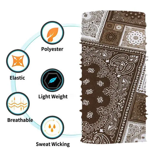 Alt view image 2 of 7 - Neck Gaiter Face Cover Bandana Mask Scarf, Breathable Sun& Dust-proof for Cycling Running Fishing Hiking