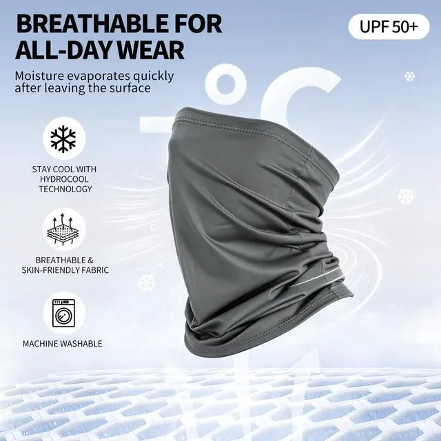 Alt view image 3 of 6 - 8 Pcs Multicolor Neck Gaiter Face Mask Bandana for Men Women, UPF 50+ UV Protection Breathable Cooling Cycling Face Mask, Moisture Wicking Quick Dry Fishing Motorcycle Skiing Sports Headwear