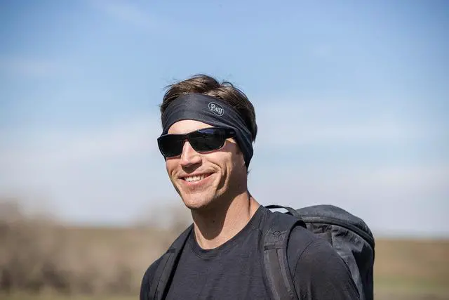 Alt view image 3 of 7 - CoolNet UV Half Neck Gaiter UPF 50 Sun Protection, Breathable Recycled Polyester, Cooling Face Mask & Headwear, Polygiene & HeiQ Fresh Tech, Quick Dry, Solid & Patterned, Adult Size - Black