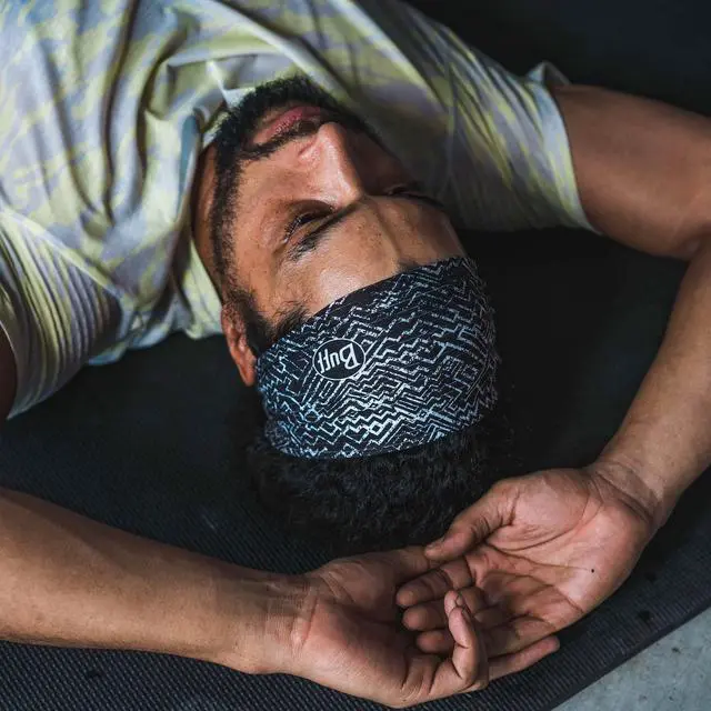 Alt view image 4 of 7 - CoolNet UV Half Neck Gaiter UPF 50 Sun Protection, Breathable Recycled Polyester, Cooling Face Mask & Headwear, Polygiene & HeiQ Fresh Tech, Quick Dry, Solid & Patterned, Adult Size - Black