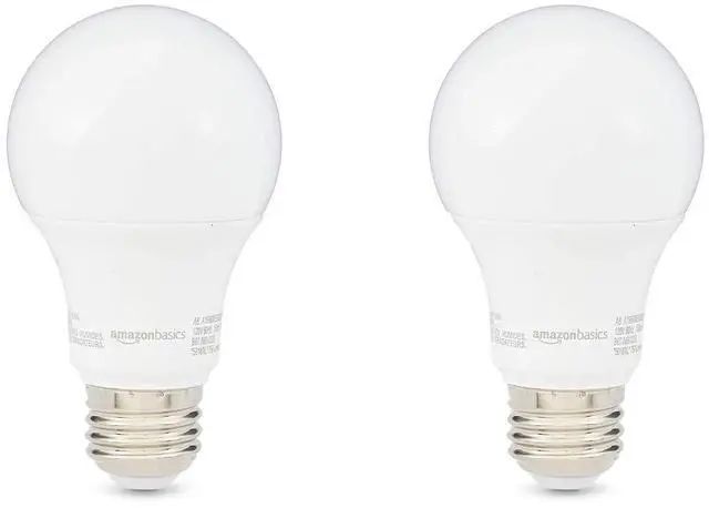 Main image of A19 LED Light Bulbs, 60W Equivalent, 9W Energy Efficient, E26 Standard Base, Soft White 2700K, Non-Dimmable, 10,000 Hour Lifetime, Easy to Install, 2-Pack