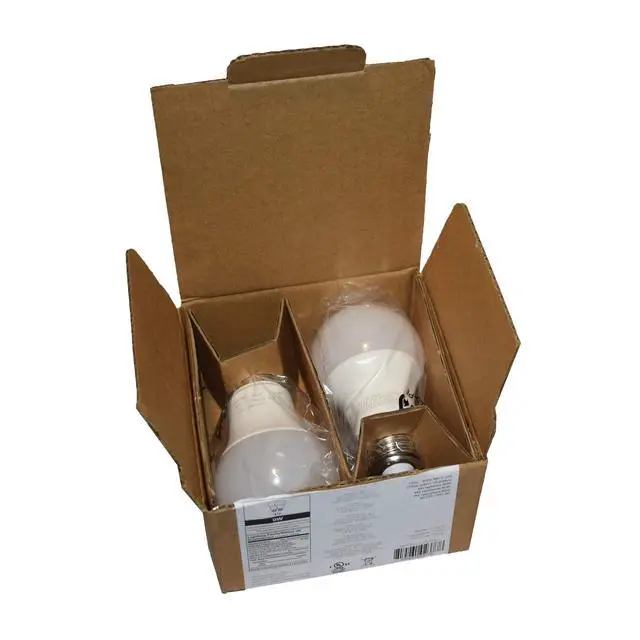 Alt view image 5 of 7 - A19 LED Light Bulbs, 60W Equivalent, 9W Energy Efficient, E26 Standard Base, Soft White 2700K, Non-Dimmable, 10,000 Hour Lifetime, Easy to Install, 2-Pack