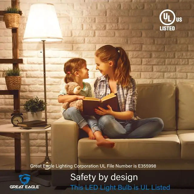 Alt view image 3 of 7 - 100 Watt LED Light Bulbs Equivalent, 5000K Daylight, A19 E26 Medium Base Bulb, 1500 Lumens, Non-Dimmable, Damp Rated for Indoor and Covered Outdoor Porch and Garage Use, 2 Pack