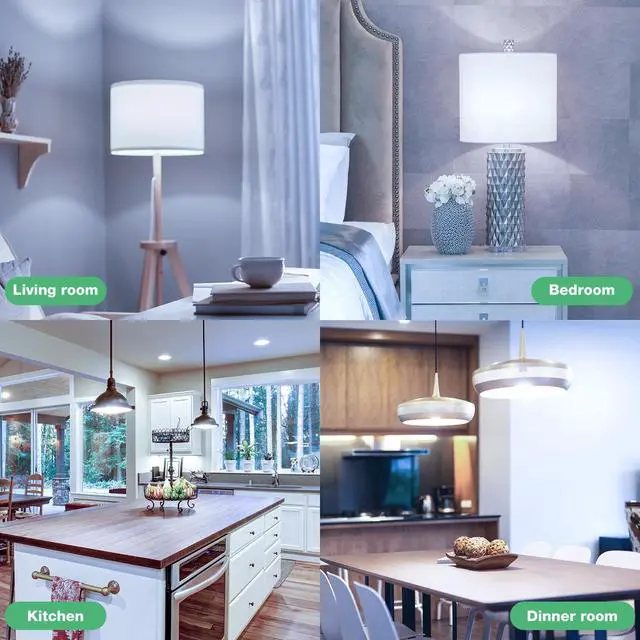 Alt view image 6 of 7 - 100W Equivalent A19 5000K Daylight LED Light Bulbs, 1500 Lumens, E26 Base, Non-Dimmable, 13W Bright White for Bedroom Home Office, 3 Pack