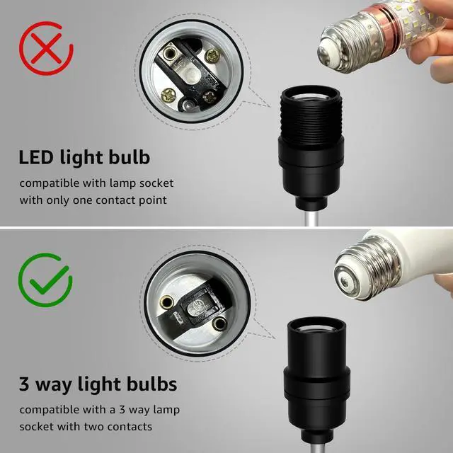 Alt view image 3 of 7 - 3 Way LED Light Bulbs 50 100 150W Equivalent, Daylight White 5000K 3 Way Light Bulbs, A19 Three Way Light Bulb,E26 Base LED Light Bulb for Reading,Living Room-2 Pack