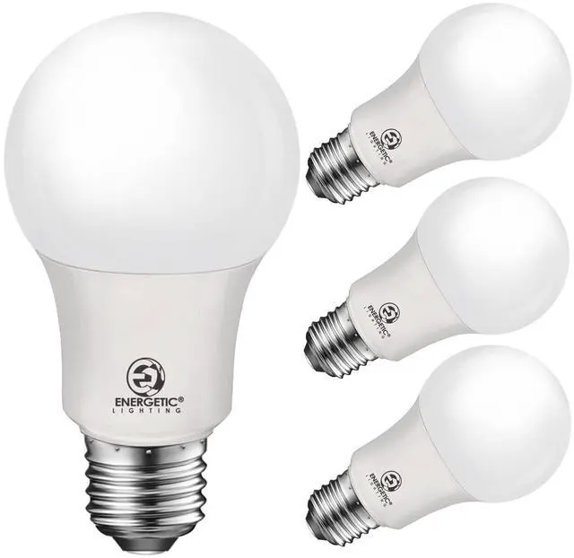 Main image of 40W Equivalent A19 LED Light Bulb, Warm White 3000K, E26 Standard Base, ETL Listed, Non-Dimmable LED Light Bulb, 4-Pack