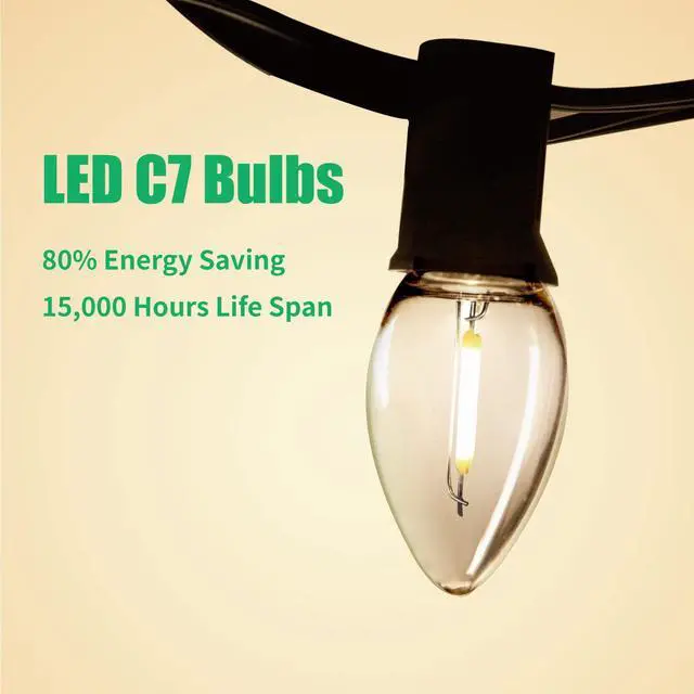 Alt view image 4 of 7 - C7 LED Night Light Bulbs, Shatterproof LED Replacement Bulbs for Window Candles & Chandeliers, E12 Candelabra Base, 0.6 Watt Equivalent to 7Watt Incandescent Bulb, Warm White,6 Pack