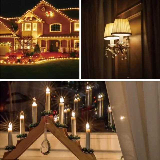 Alt view image 7 of 7 - C7 LED Night Light Bulbs, Shatterproof LED Replacement Bulbs for Window Candles & Chandeliers, E12 Candelabra Base, 0.6 Watt Equivalent to 7Watt Incandescent Bulb, Warm White,6 Pack