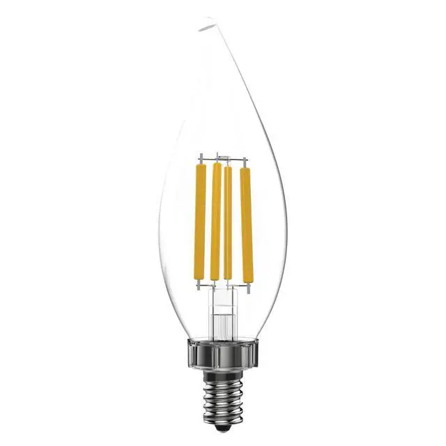 Alt view image 4 of 7 - Ultra Bright LED Light Bulbs, 100W, Soft White Candle Lights, Clear Decorative CA12 Light Bulbs, Candelabara Base (3 Pack)