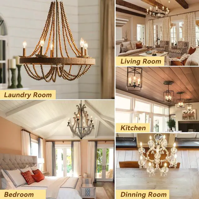 Alt view image 7 of 7 - LED Candelabra Bulbs Dimmable, 60W Equivalent Chandelier Light Bulb, E12 Small Base, 4.5W 2700K Soft Warm White, B11 Vintage Filament Clear Glass Candle Light for Ceiling Fan Chandeliers, 12Pack