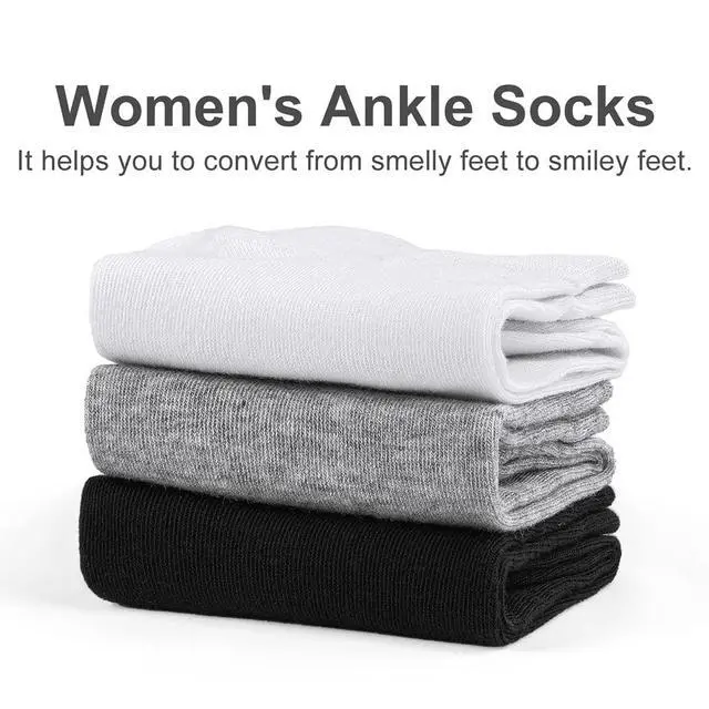 Alt view image 7 of 7 - 8 Pairs Ankle Novelty Socks for Women Non Slip Cotton Socks No Show Socks Classic Low Cut Casual Socks (Black+White+Grey)