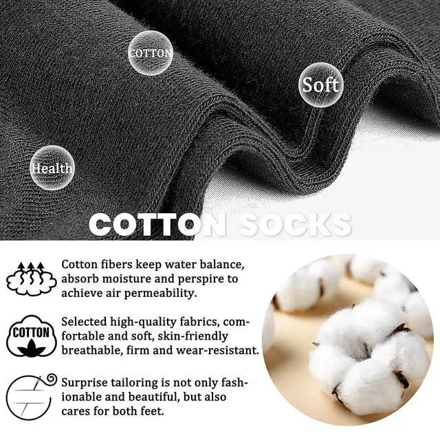 Alt view image 5 of 7 - 8 Pairs Ankle Novelty Socks for Women Non Slip Cotton Socks No Show Socks Classic Low Cut Casual Socks (Black+White+Grey)