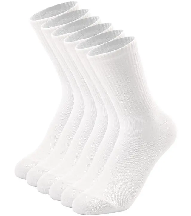 Main image of 3-12 Pack Womens Crew Socks Size 6-9 LightWeight Thin Casual Calf Socks (D2048-3W)