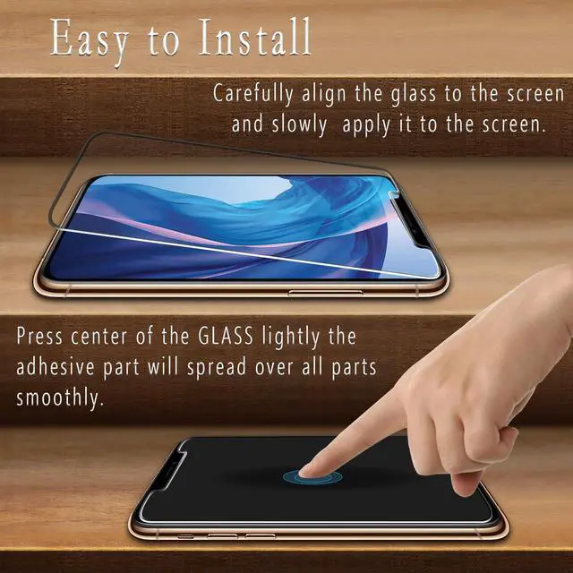 Alt view image 4 of 7 - (2 Pack) Screen Protector for iPhone 11 Pro Max, iPhone XS Max 6.5-inch Tempered Glass, 9H Hardness, Bubble Free, Case Friendly