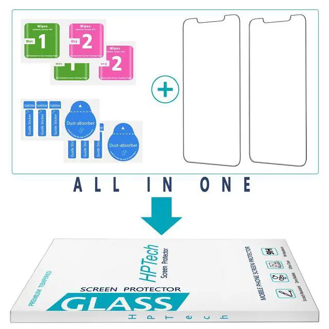 Alt view image 7 of 7 - (2 Pack) Screen Protector for iPhone 11 Pro Max, iPhone XS Max 6.5-inch Tempered Glass, 9H Hardness, Bubble Free, Case Friendly