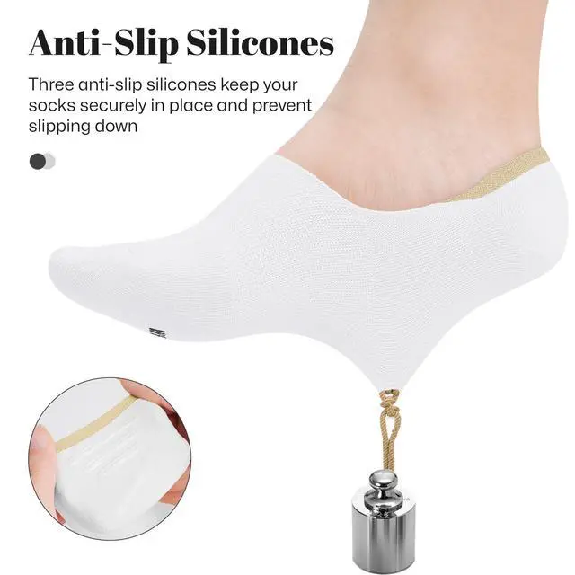 Alt view image 2 of 7 - No Show Socks Women Low Socks Non Slip Flat Boat Line 4 Pairs