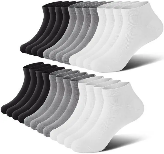 Main image of No Show Men Socks, Low Cut Ankle Sock, Men Short Socks Casual Cotton Socks Size 11-13