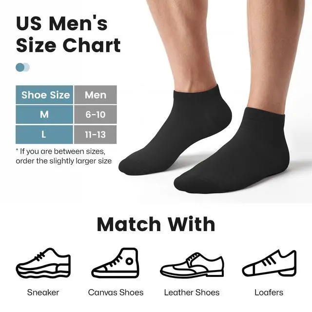 Alt view image 7 of 7 - No Show Men Socks, Low Cut Ankle Sock, Men Short Socks Casual Cotton Socks Size 11-13