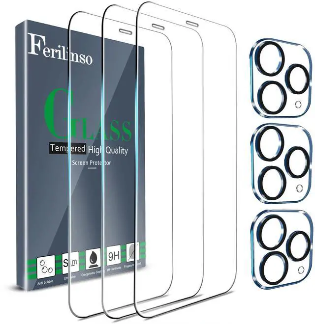 Main image of 3 Pack Screen Protector for iPhone 11 Pro Max with 3 Pack Tempered Glass Camera Lens Protector Phone Case Friendly Ultra Accessories Protector de Pantalla for Apple iPhone 11 Pro Max