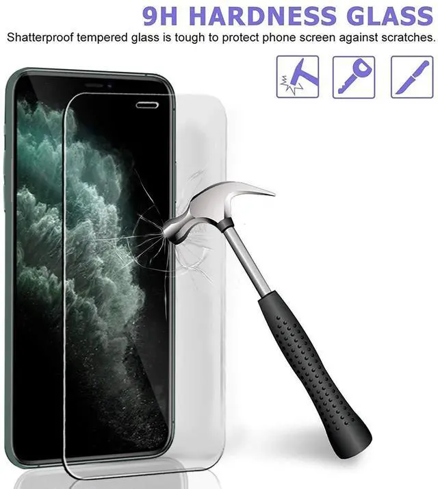 Alt view image 4 of 6 - 3 Pack Screen Protector for iPhone 11 Pro Max with 3 Pack Tempered Glass Camera Lens Protector Phone Case Friendly Ultra Accessories Protector de Pantalla for Apple iPhone 11 Pro Max