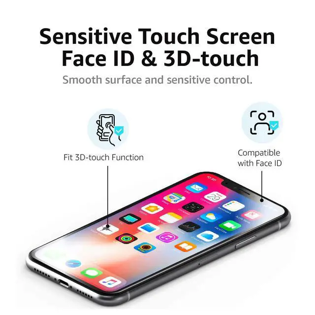Alt view image 4 of 7 - Bubble Free, Case Friendly Tempered Glass Screen Protector for iPhone XR/11, HD Clear, Anti Scratch, 9H Hardness, 6.1 Inch, 2-Pack