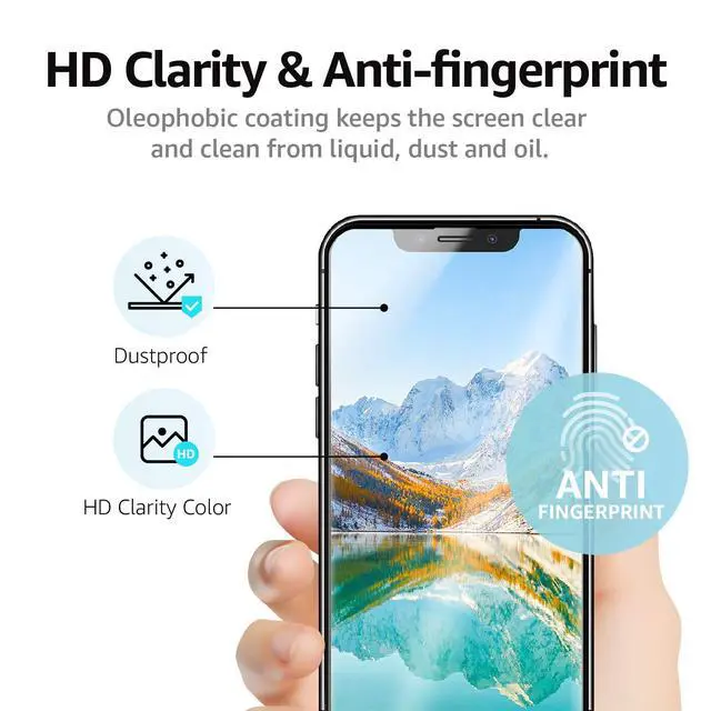 Alt view image 3 of 7 - Bubble Free, Case Friendly Tempered Glass Screen Protector for iPhone XR/11, HD Clear, Anti Scratch, 9H Hardness, 6.1 Inch, 2-Pack
