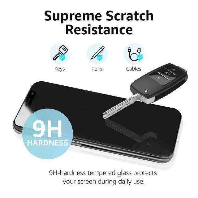 Alt view image 5 of 7 - Bubble Free, Case Friendly Tempered Glass Screen Protector for iPhone XR/11, HD Clear, Anti Scratch, 9H Hardness, 6.1 Inch, 2-Pack