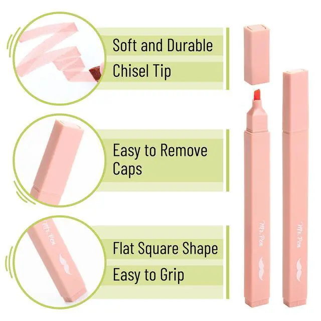 Alt view image 3 of 7 - Aesthetic Highlighters No Bleed, 8 Pack, Boho Colors, Chisel Tip