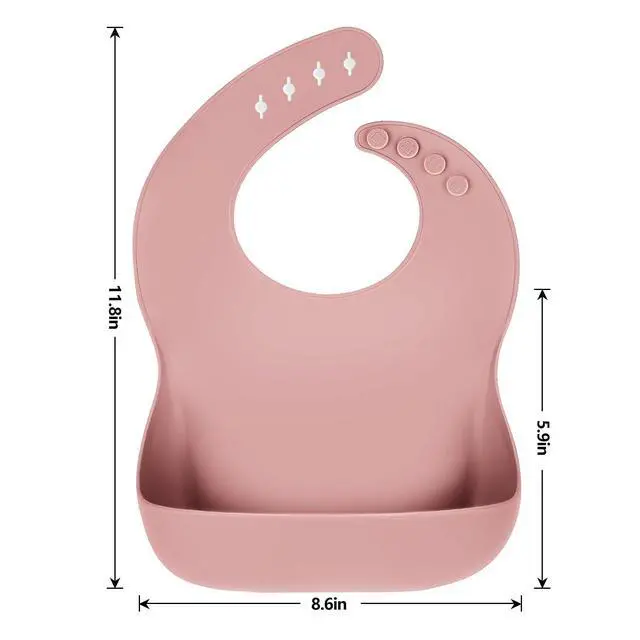 Alt view image 2 of 7 - Silicone Bibs for Babies Toddler Set of 3, BPA Free, Soft Adjustable Waterproof Bibs for Feeding Essentials