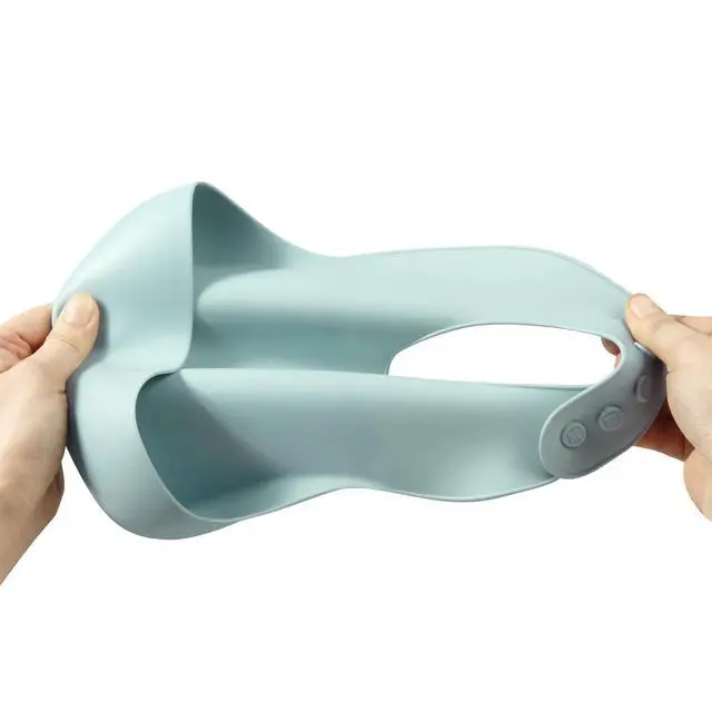 Alt view image 6 of 7 - 3-Pack Silicone Baby Bibs for Infants & Toddlers - Waterproof Soft Food Catcher Pocket - Easy Wipe & Dishwasher Safe - Adjustable Fit (Lake Green, Blue, Grey)