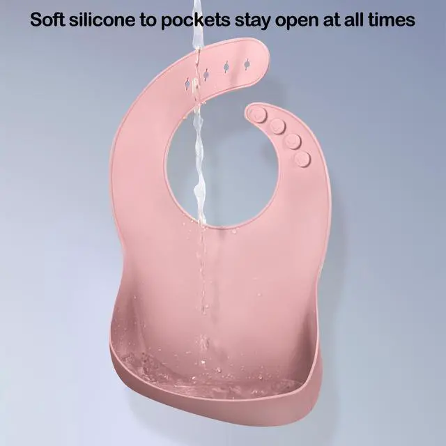 Alt view image 5 of 7 - Silicone Bibs for Babies Toddler Set of 3, BPA Free, Soft Adjustable Waterproof Bibs for Feeding Essentials