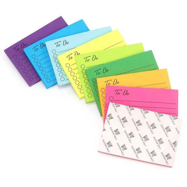 Alt view image 6 of 7 - 9 Pads to Do Lined Sticky Notes, 9 Bright Multi Colors Self-Stick Note Pads, 3x4 Inch with Line Adhesive Memo Sticky Notes Notepad, 50 Sheet/Pad