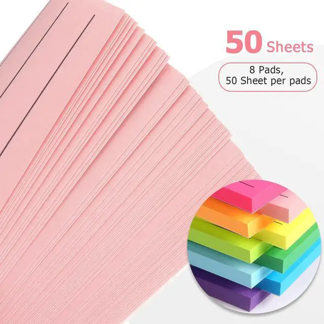 Alt view image 4 of 7 - 9 Pads to Do Lined Sticky Notes, 9 Bright Multi Colors Self-Stick Note Pads, 3x4 Inch with Line Adhesive Memo Sticky Notes Notepad, 50 Sheet/Pad