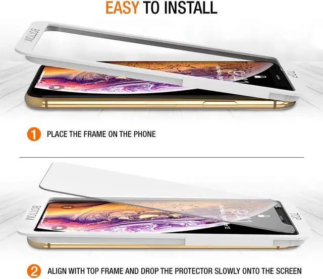 Alt view image 4 of 6 - (3 Packs) Screen Protector Designed for Apple iPhone 11 Pro Max, iPhone XS Max (6.5" 2018) Premium HD Clarity 0.25mm Tempered Glass Screen Protector Easy Installation Alignment Case (3-Pack)